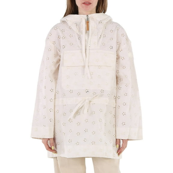 Moncler Ladies Natural Asnen Broderie Anglaise Jacket, Brand Size 1 (Small)