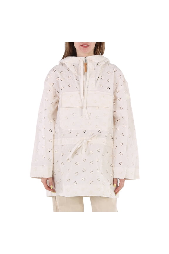 Ladies Natural Asnen Broderie Anglaise Jacket, Brand Size 2 (Medium)