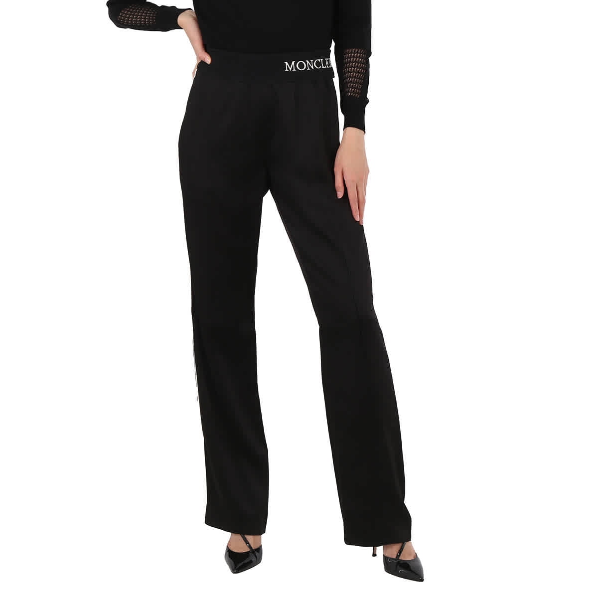 パンツ MONCLER PANTS (K20938H0000689B0Q 778) Moncler Ladies Side Stripe Tracksuit Pants in Black, Brand