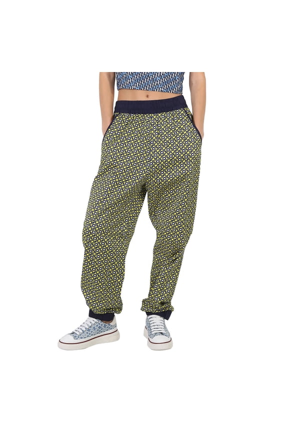 Ladies Yellow Lemon-print Track Pants, Size X-Small