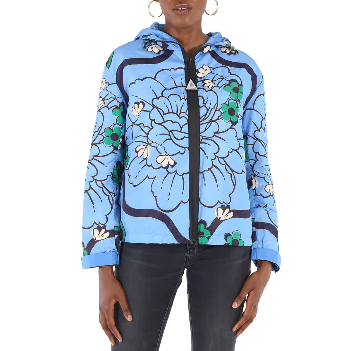 Moncler Lil Macro-floral Print Quilted Jacket, Brand Size 0 (X-Small) - image 1 of 1