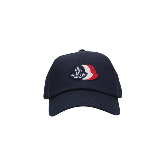 Moncler Men's Navy Blue Baseball Cap Cotton Hats Blue