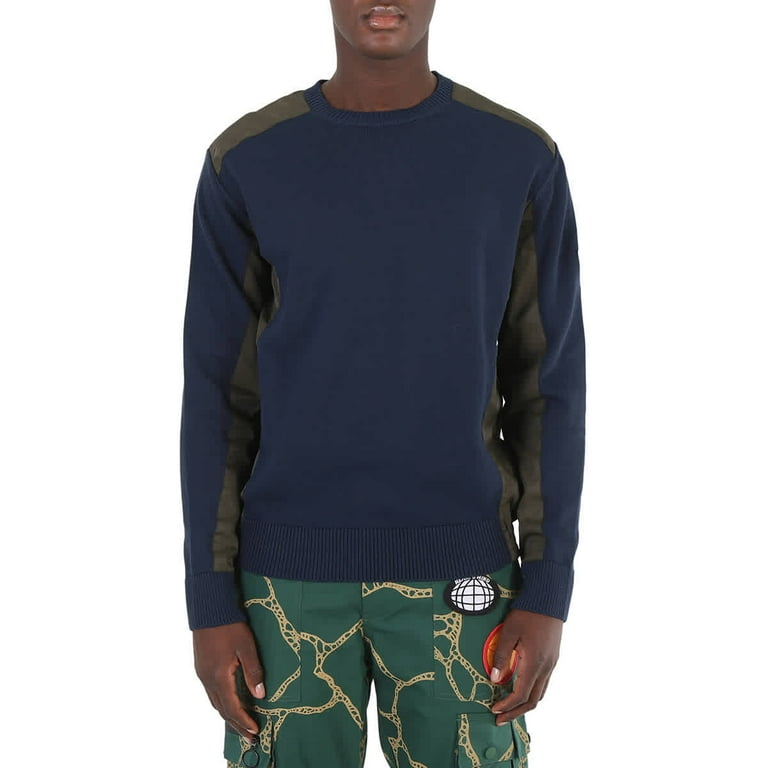 Moncler Men s Nylon Insert Crew Neck Tricot Jumper Size X Large