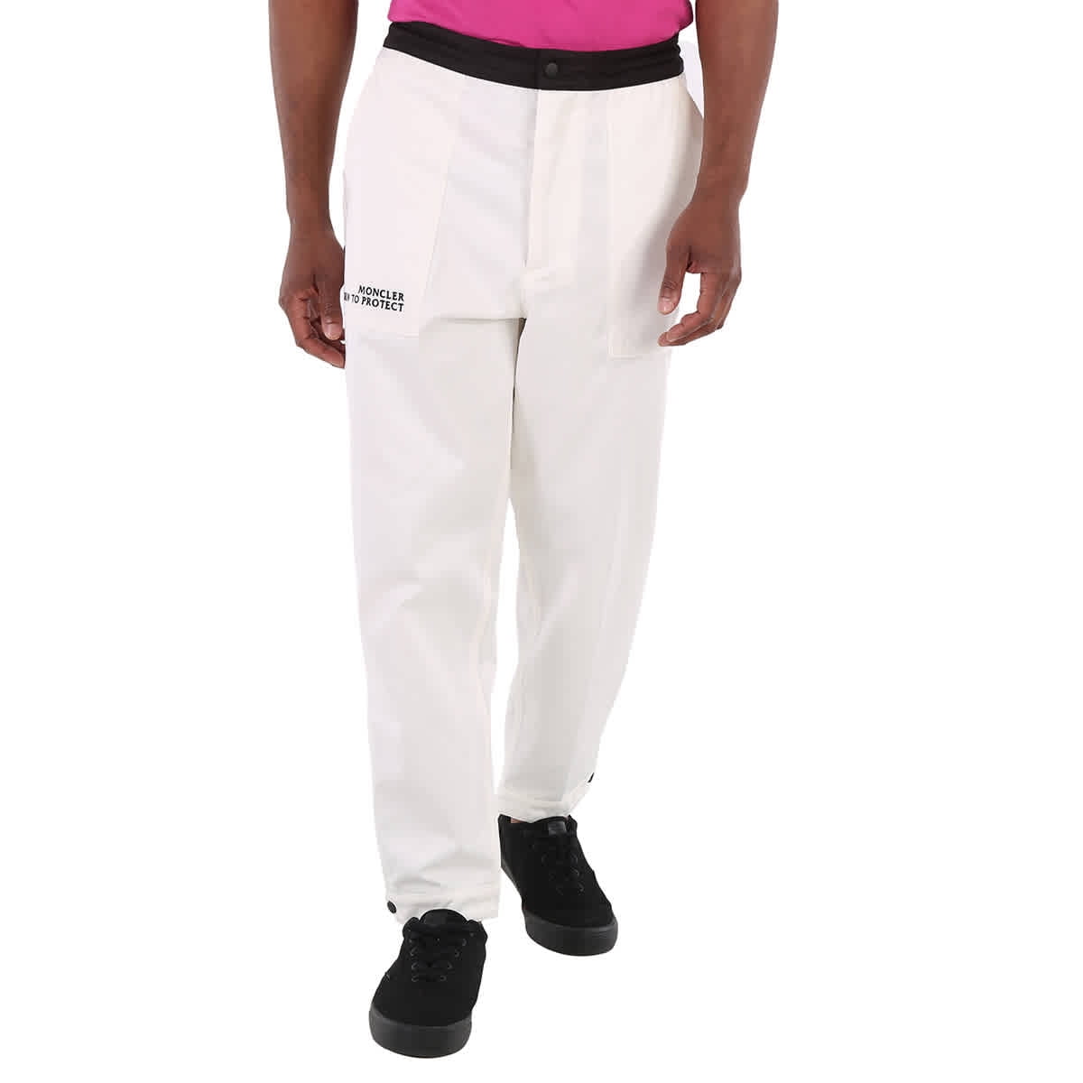 Moncler Men s White Logo Embroidered Cotton Tapered Trousers Brand Size 46 US Size 30 Walmart
