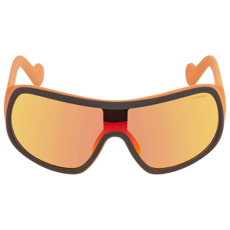 ML0048 05C Unisex Mirror Sunglasses Orange Moncler Shield 00