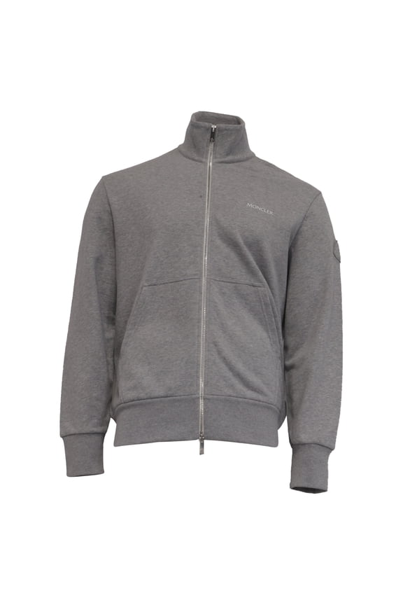 Pre-Owned Moncler Sweat Track Jacket in Grey Cotton