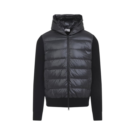 Moncler Wool Blend Casual Jacket With Quilted Front (Men's)
