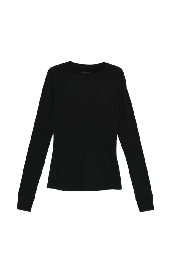 Black Knitted Long-Sleeve Cotton Top (Men's)