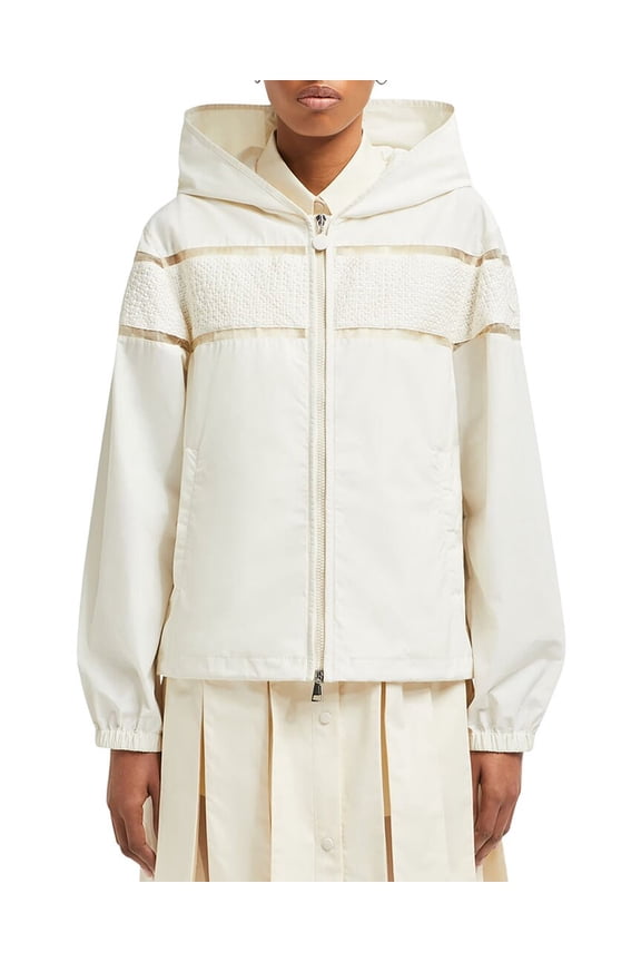 womens  Clisson Embroidered Hooded Jacket, 3, White