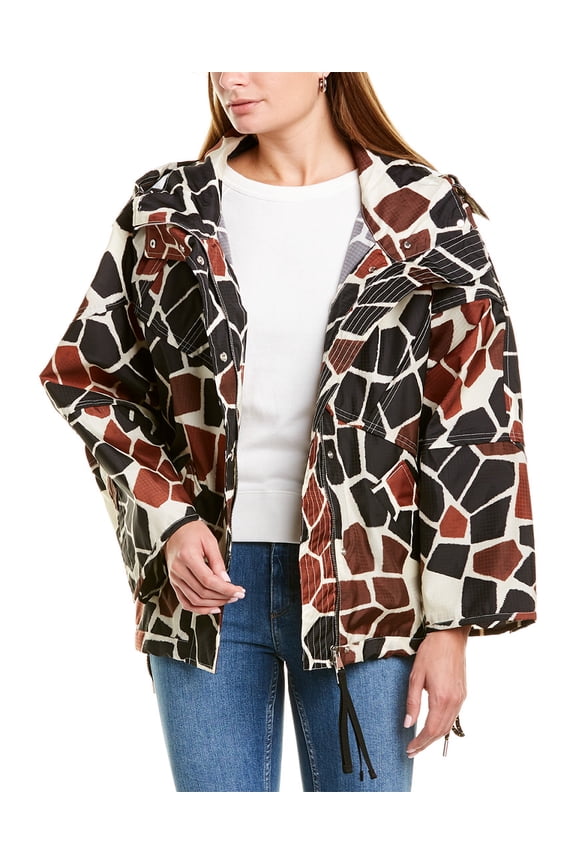 womens Hooded Jacket, 0, Brown