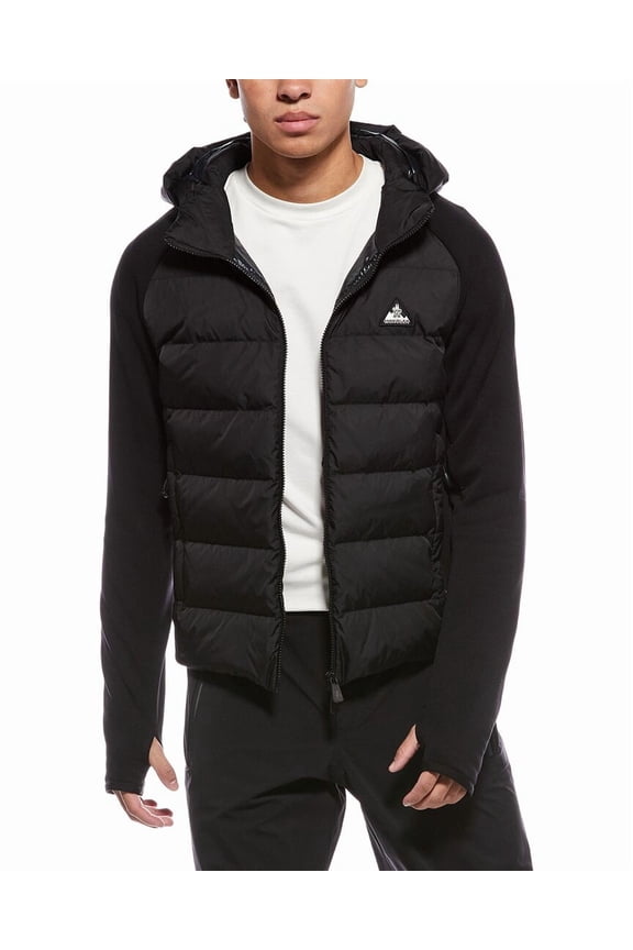 womens Puffer Front Down Jacket, m, Black