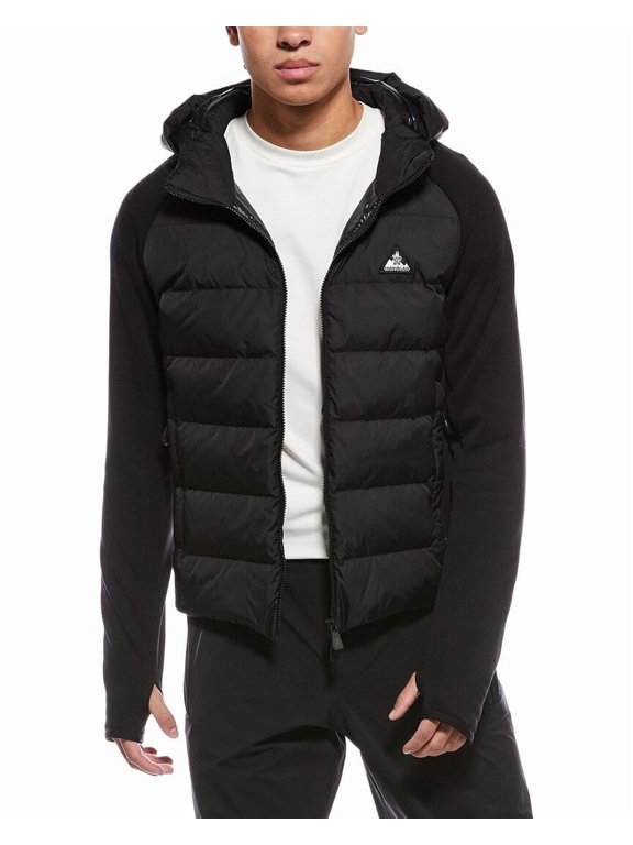 womens Puffer Front Down Jacket, m, Black