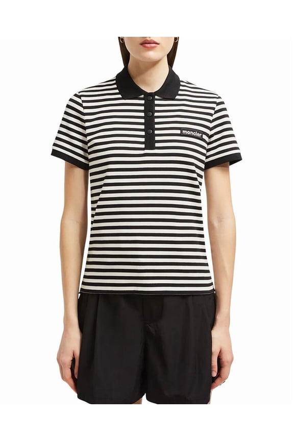 womens Striped Polo Shirt, XXL, Blue