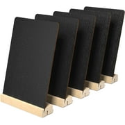 Moncolis 5-Pack Two-Sided Chalkboard Signs with Wood Stands, Farmers Market Display, 7.9 x 5.5