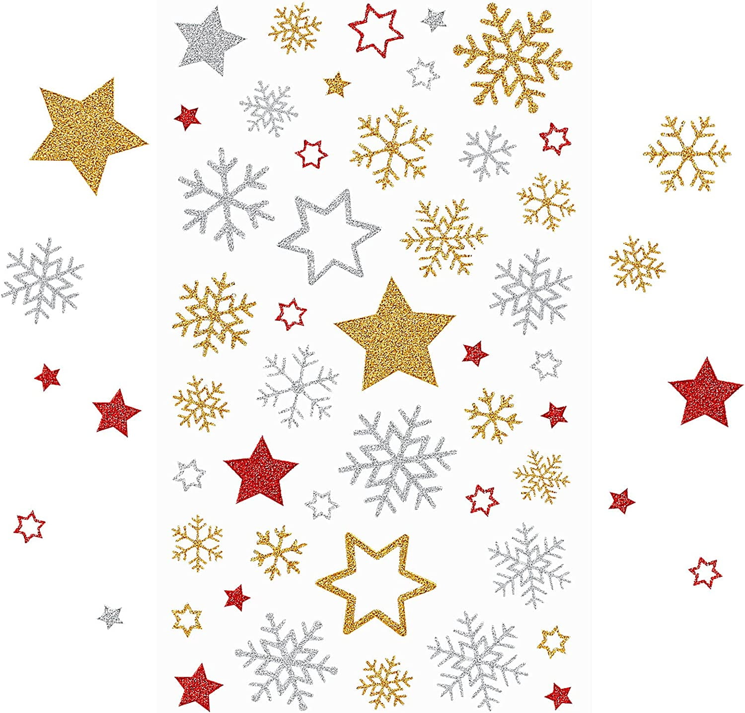 Christmas Decorations Snowflake Glitter Foam Stickers Christmas