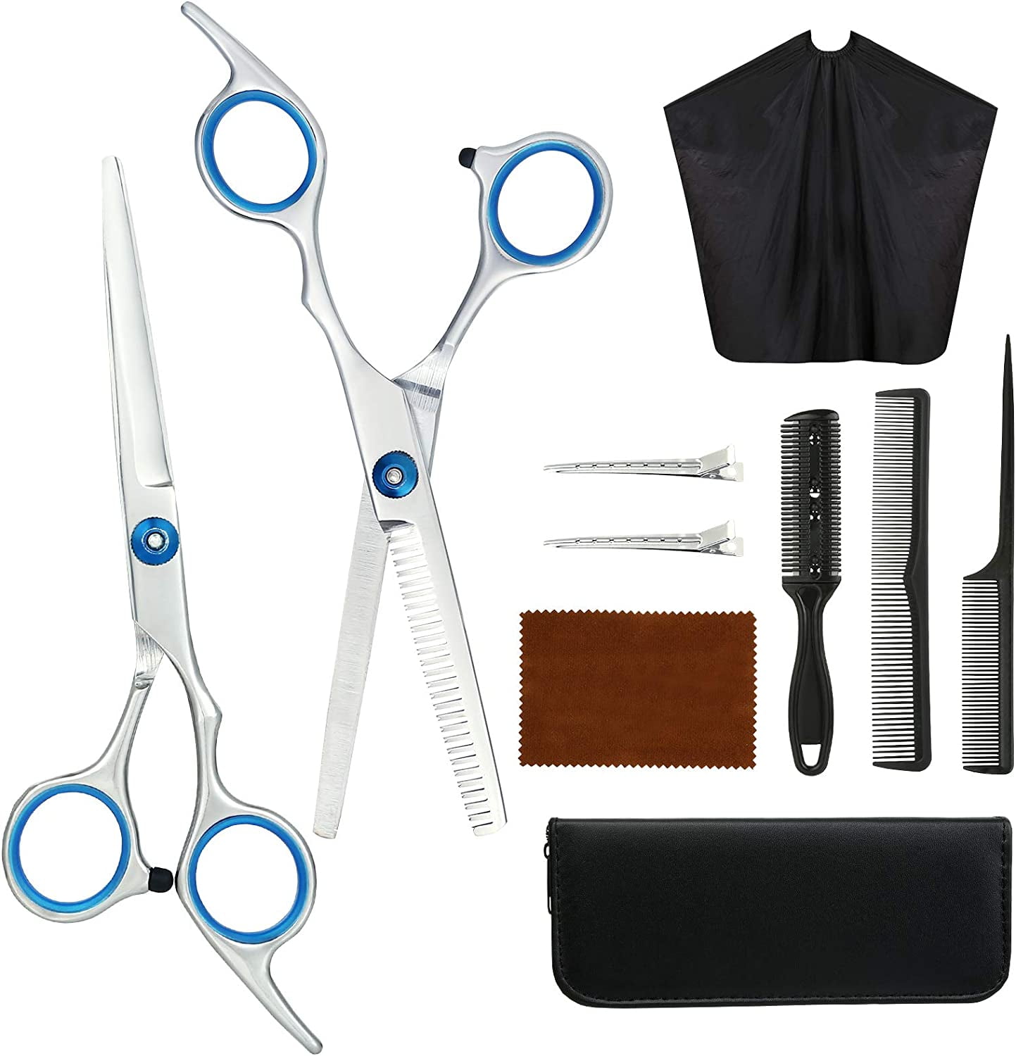 Moncolis Hair Cutting Scissors Set 10 Pcs Barber Scissors Thinning