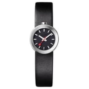 Mondaine Aura 22mm Steel Black Dial Leather Ladies Quartz Watch A666.30324.14SBB