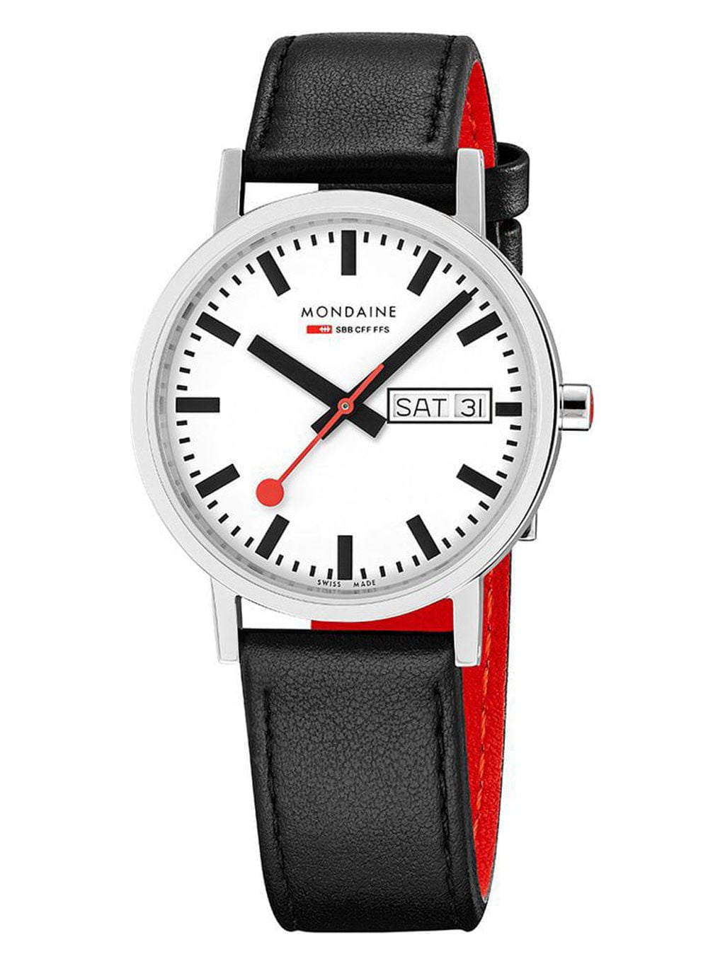 Mondaine Classic Day Date 36mm Steel White Dial Ladies Watch A667.30314.11SBB