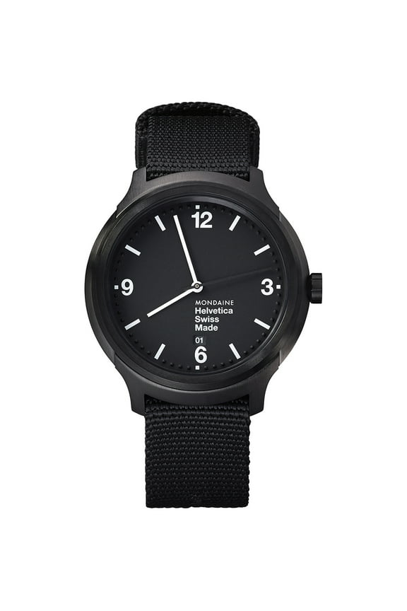 Helvetica No1 Bold Steel Black Dial Mens Quartz Watch MH1.B1221.NB