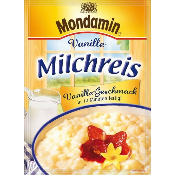 Mondamin Instant RICE PUDDING: Vanilla flavor 117g/3 servings