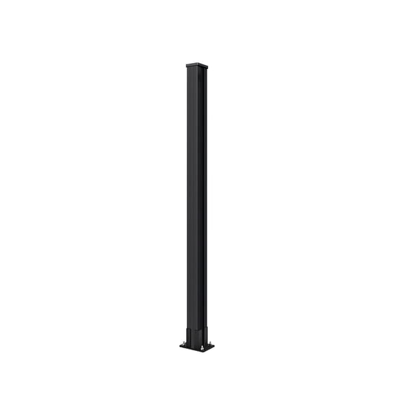 Mondaria 4.9 FT Aluminum Fence Posts for Fence Installation, Above Ground Metal Post Kit with Base Plate, Set of 1