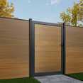 thumbnail image 1 of Mondaria 6 Feet×6 Feet Semi-enclosed Privacy Fence, Outdoor Wood Plastic Composite Fence Panel, Waterproof Security Barriers Fencing (Black with 2 Post), 1 of 9