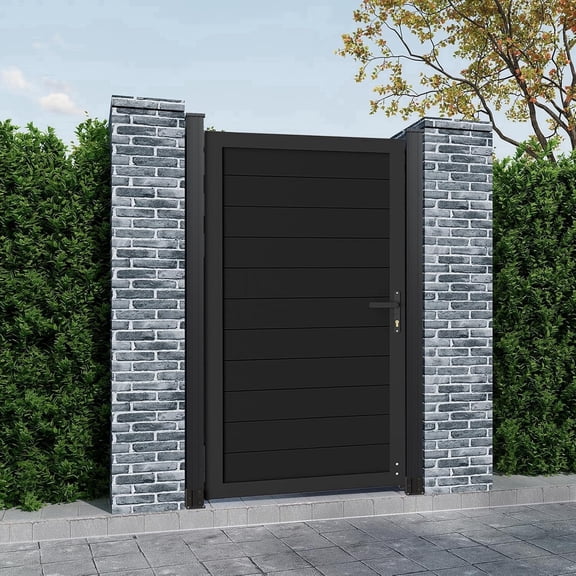 Mondaria 6 ft H x 3 ft W Aluminum Privacy Fence Gate (Posts Not Included), Outdoor Decorative Gate for Backyard, Garden and Pool