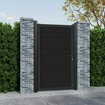 Mondaria 6ft x 3ft Aluminum Alloy Privacy Gate - Outdoor Metal Garden Gate with Lockable Knob,Full Enclosure Security Gate, Design for Patio, Yard & Backyard, Easy Installation