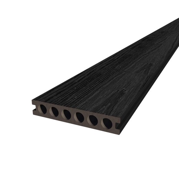 Mondaria Composite Decking Flooring 96"x5.4"x0.9" (9-Piece) - with Clips, Screws for Outdoor DIY Flooring (Black)