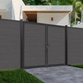thumbnail image 1 of Mondaria Wood Plastic Privacy Double Fence Gate 6ft(H) x 6ft(W), Metal Frame with Knob Kits, Durable Composite Outdoor Gate,Sliver Gray, 1 of 6