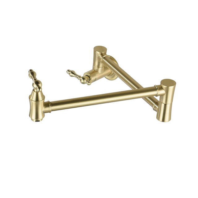 Mondawe 1.8 GPM Pot Filler Faucet, Single Hole 2 Handles Wall Mount