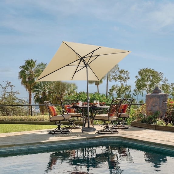 Mondawe 10' x 6'5 Patio Umbrella Taupe Rectangular Market Umbrella