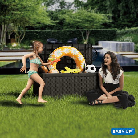 Mondawe 100 Gallon Wicker Resin Deck Box