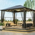 thumbnail image 1 of Mondawe 10x12 Hardtop Metal Gazebo,Heavy Duty Pergola with Mosquito Nets,Galvanized Steel,Sturdy Outdoor Canopies Tent,Suitable for Gardens,Patio,Backyard, 1 of 6
