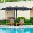 thumbnail image 1 of Mondawe 15ft Patio Umbrella Rectangular Outdoor Market Umbrella with Base and LED Lights Dark Gray, 1 of 7