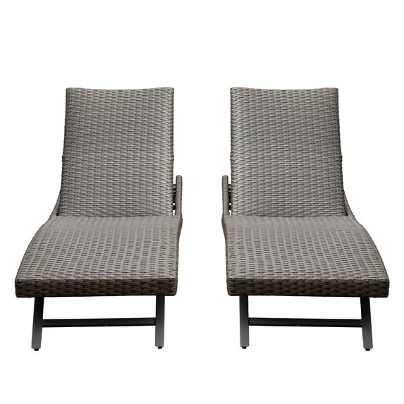 Mondawe 2-Piece Aluminum Wicker Outdoor Chaise Lounge