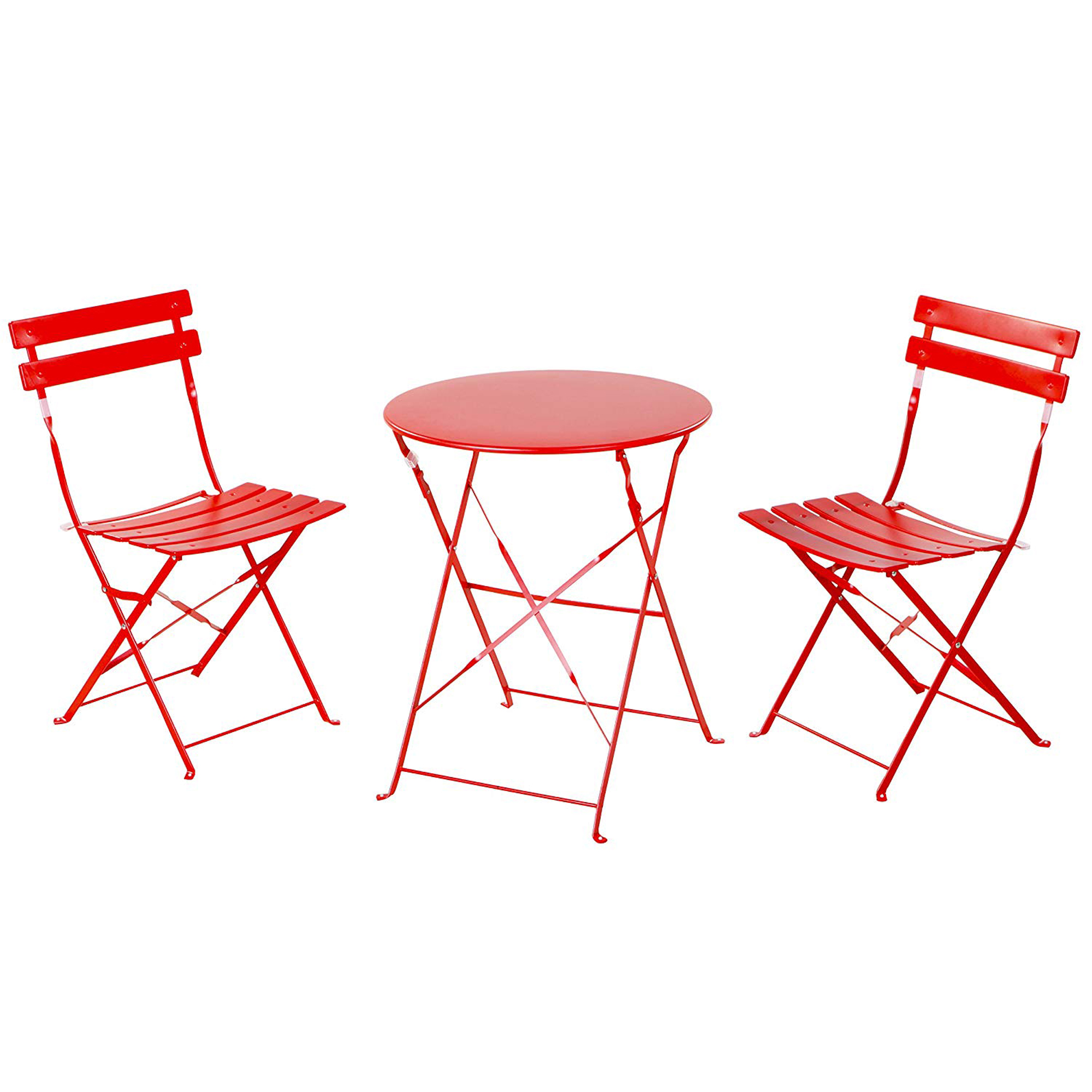 Yaheetech 3 Pieces Folding Patio Bistro Set Weather - Resistant Metal