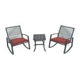 thumbnail image 1 of Mondawe 3-Piece Outdoor Metal Rocking Chair Set with Side Table include Cushions, 1 of 6