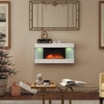 thumbnail image 1 of Mondawe 32" Electric Fireplace wall mounted 3 side fireplace with Adjustable LED Flame & Remote Control, 1 of 11