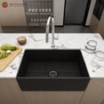 thumbnail image 1 of Mondawe 30" Fireclay Drop-In Undermount Single Bowl Kitchen Sink Thick Mounting Deck in Black, 1 of 9