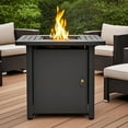 thumbnail image 1 of Mondawe 30" Propane Gas Fire Pit Table, 50000 BTU Square Steel Fire Pit for Outside Patio, Deck, Garden & Backyard - Black, 1 of 10
