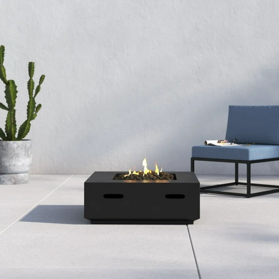 Mondawe 30" Square Concrete Propane/Natural Gas Fire Pit table