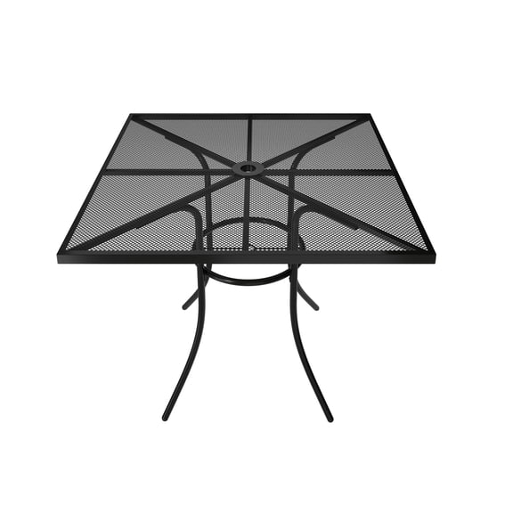 Mondawe 36" Patio Table Steel Mesh Square Table with 1.9" Umbrella Hole