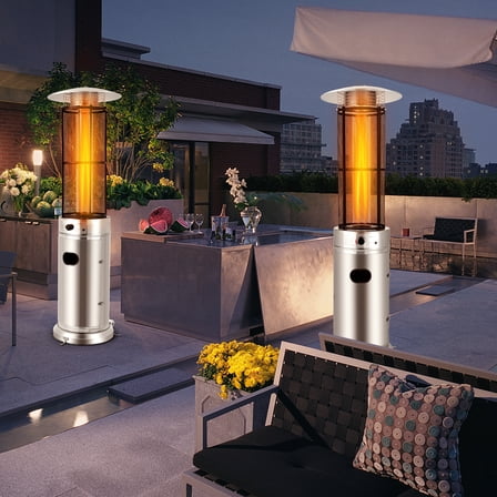 Mondawe 40,000 BTU Stainless Steel Patio Heater with Glass Tube & Auto Safety Shut-Off