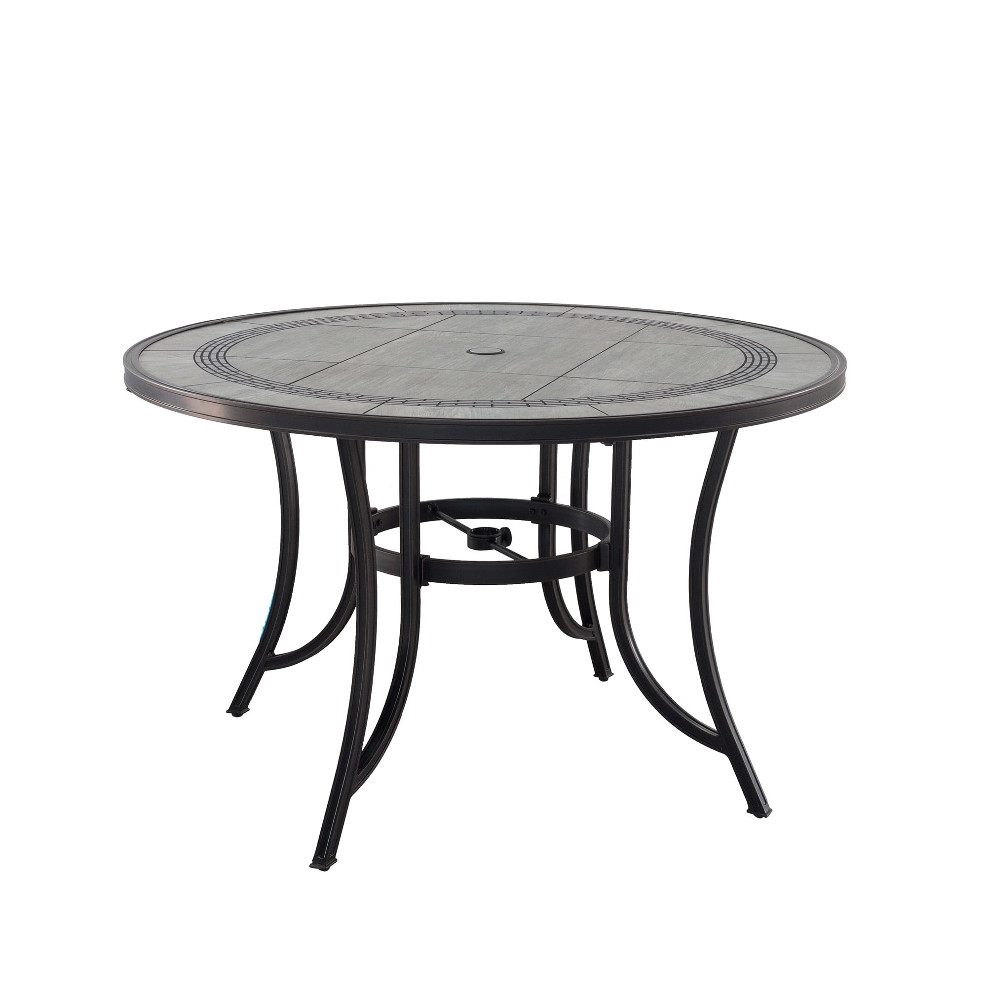 Mondawe 48" Round Aluminum Tiled Outdoor Dining Table 4 Seats for ...