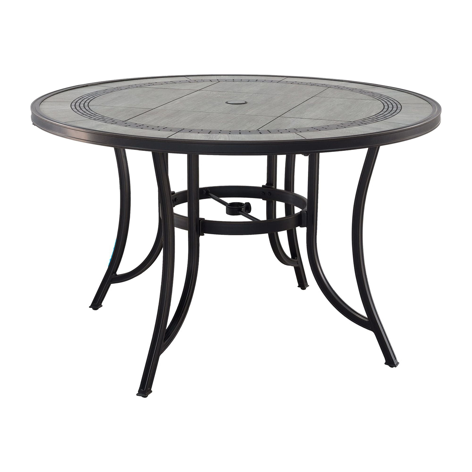 Mondawe 48" Round Aluminum Tiled Outdoor Dining Table 4 Seats for