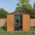 thumbnail image 1 of Mondawe 6'x8' Outdoor Storage Shed, Metal Garden Shed with Four Air Vents, Tool Sheds for Backyard Garden Patio Lawn,Brown, 1 of 6
