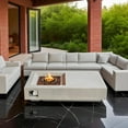 thumbnail image 1 of Mondawe 60" Propane Gas Fire Pit Table, 50000 BTU Rectangular Concrete Fire Pit - Light Gray, 1 of 11