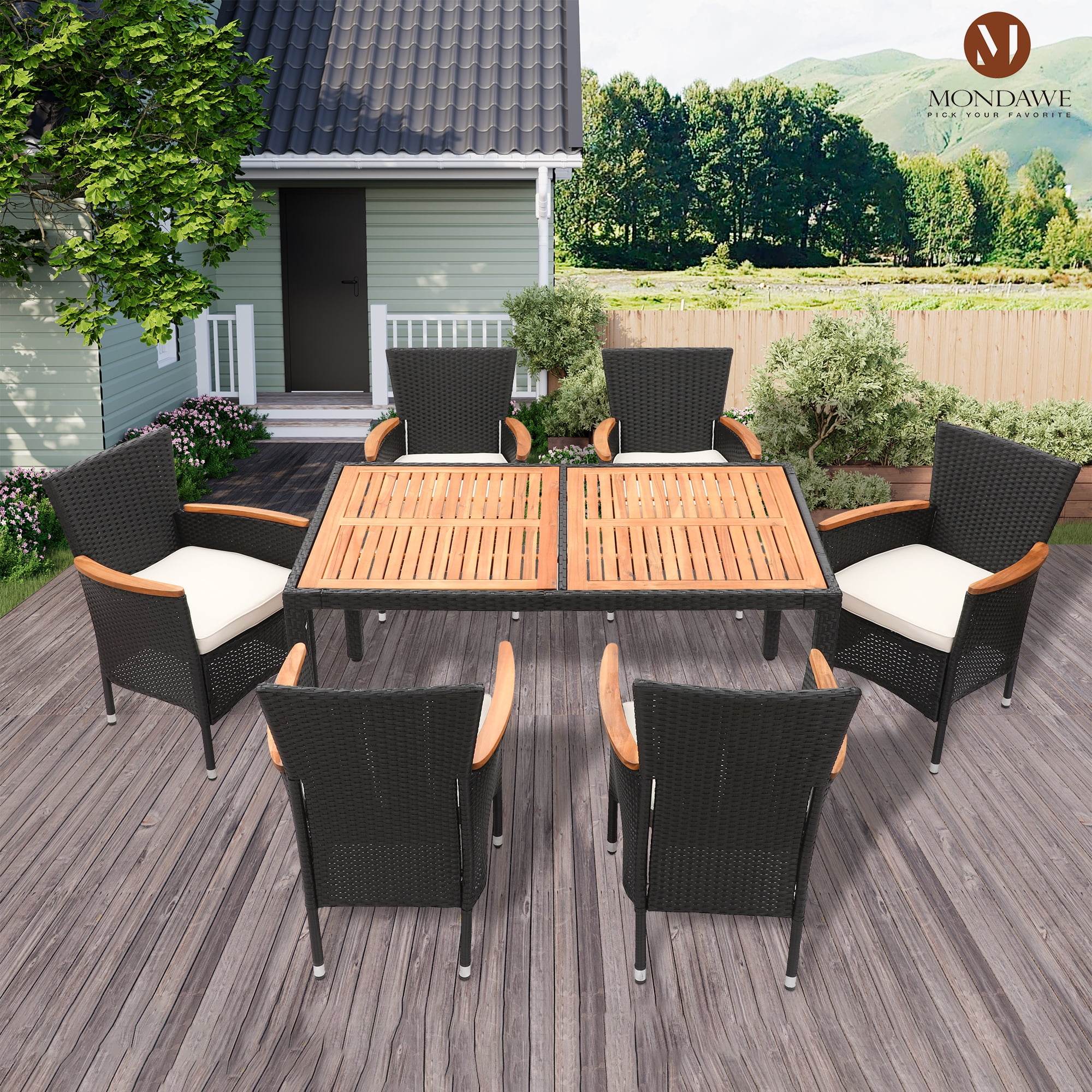 Kathy ireland river brook 6 piece wicker patio furniture set 06v clearance