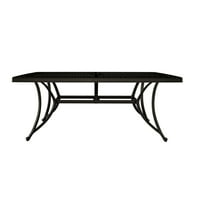 Mondawe 72" x 42" Outside Aluminum Frame Rectangle 28in Height Outdoor Patio Dining Table with Umbrella Hole in, Dark Gold